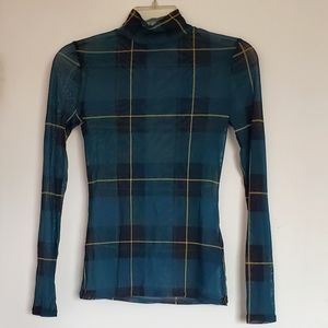 GUESS Mesh Striped Turtleneck